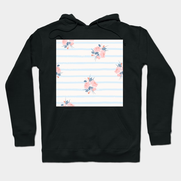 Pink FLower Wallpaper Print Hoodie by martynzero